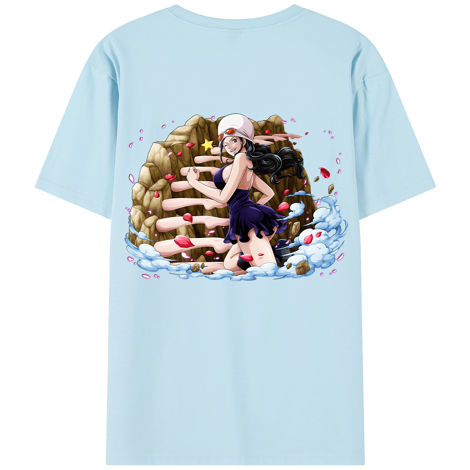 ワンピース ニコ・ロビン ONE PIECE Nico Robin 綿100％半袖Tシャツ（背面プリント）